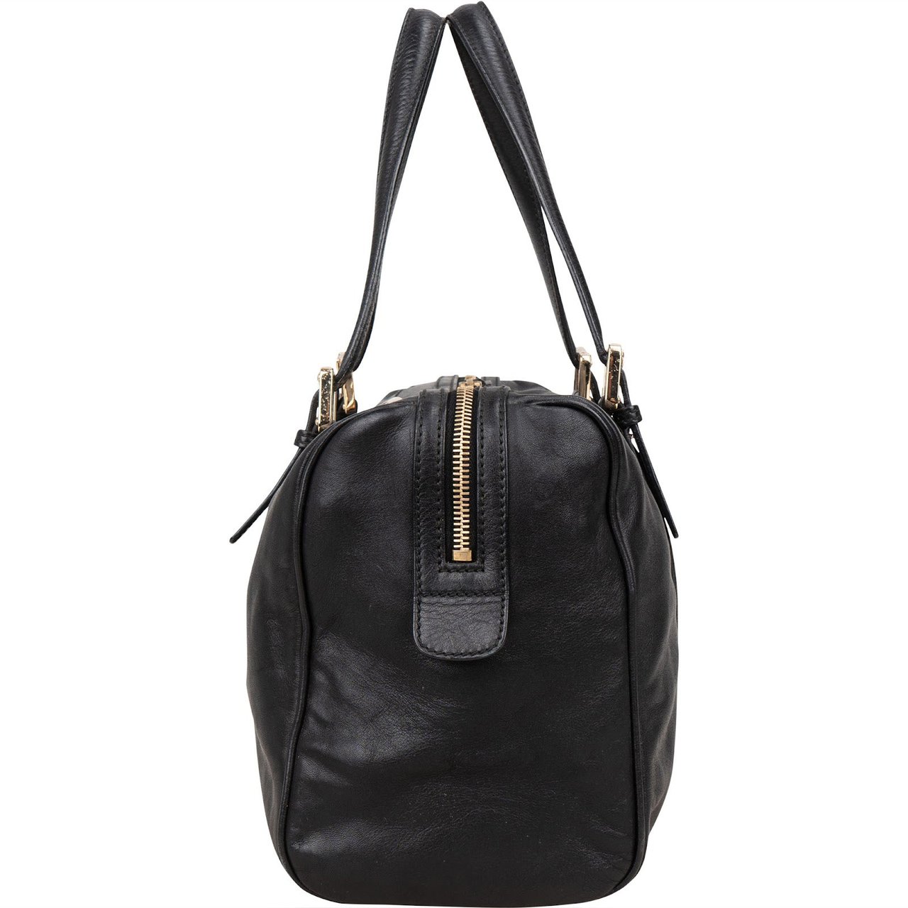 Gucci Leather Britt Boston Bag Handbag Zwart