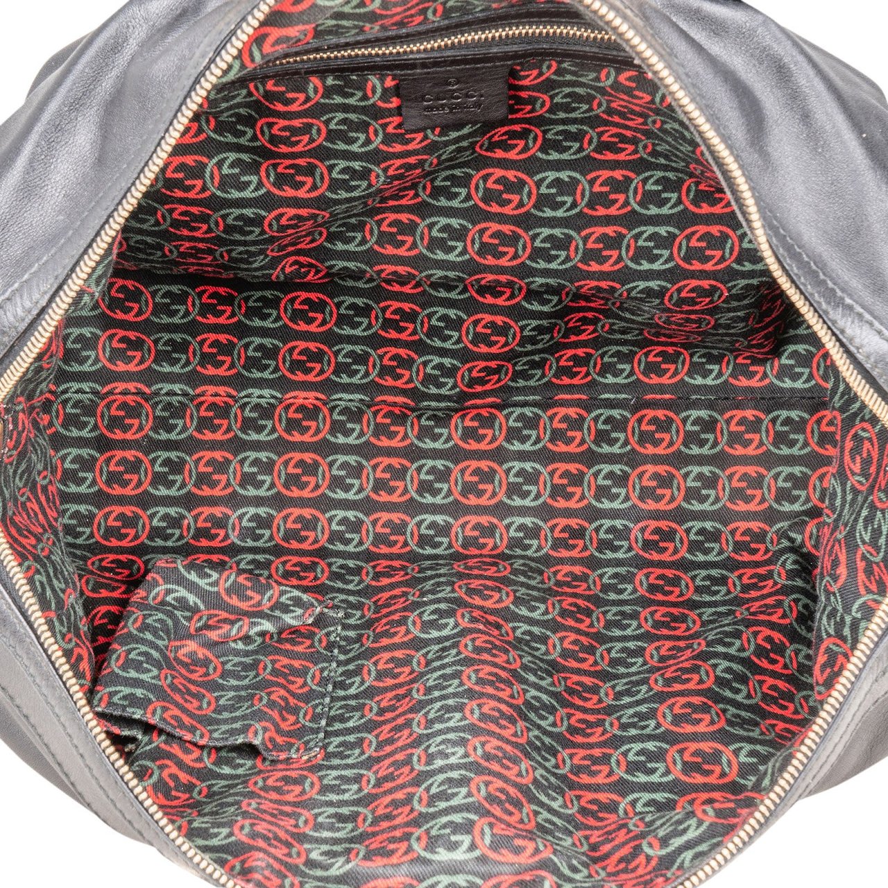 Gucci Leather Britt Boston Bag Handbag Zwart