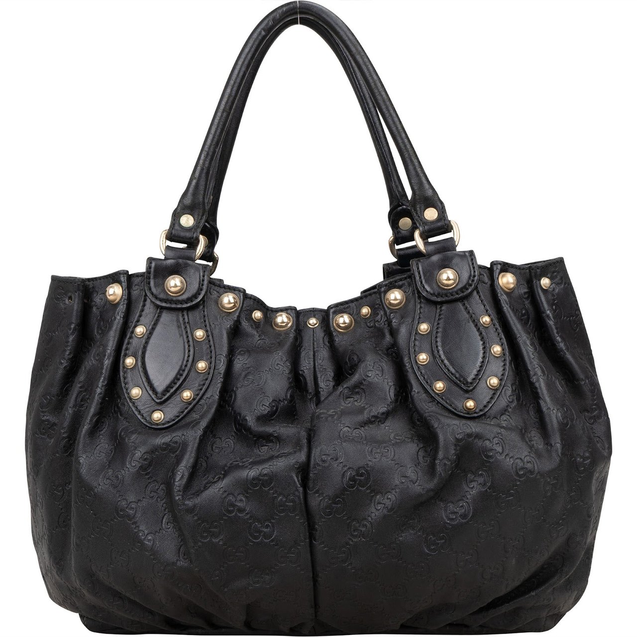 Gucci Gucci Guccissima Leather Studded Pelham Handbag Zwart