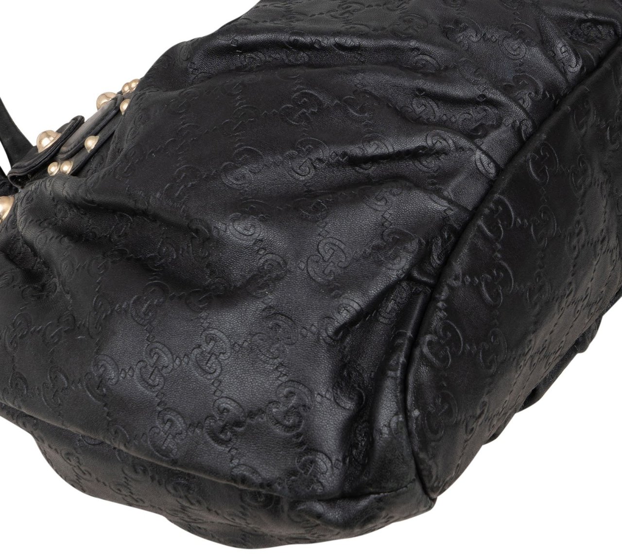 Gucci Gucci Guccissima Leather Studded Pelham Handbag Zwart