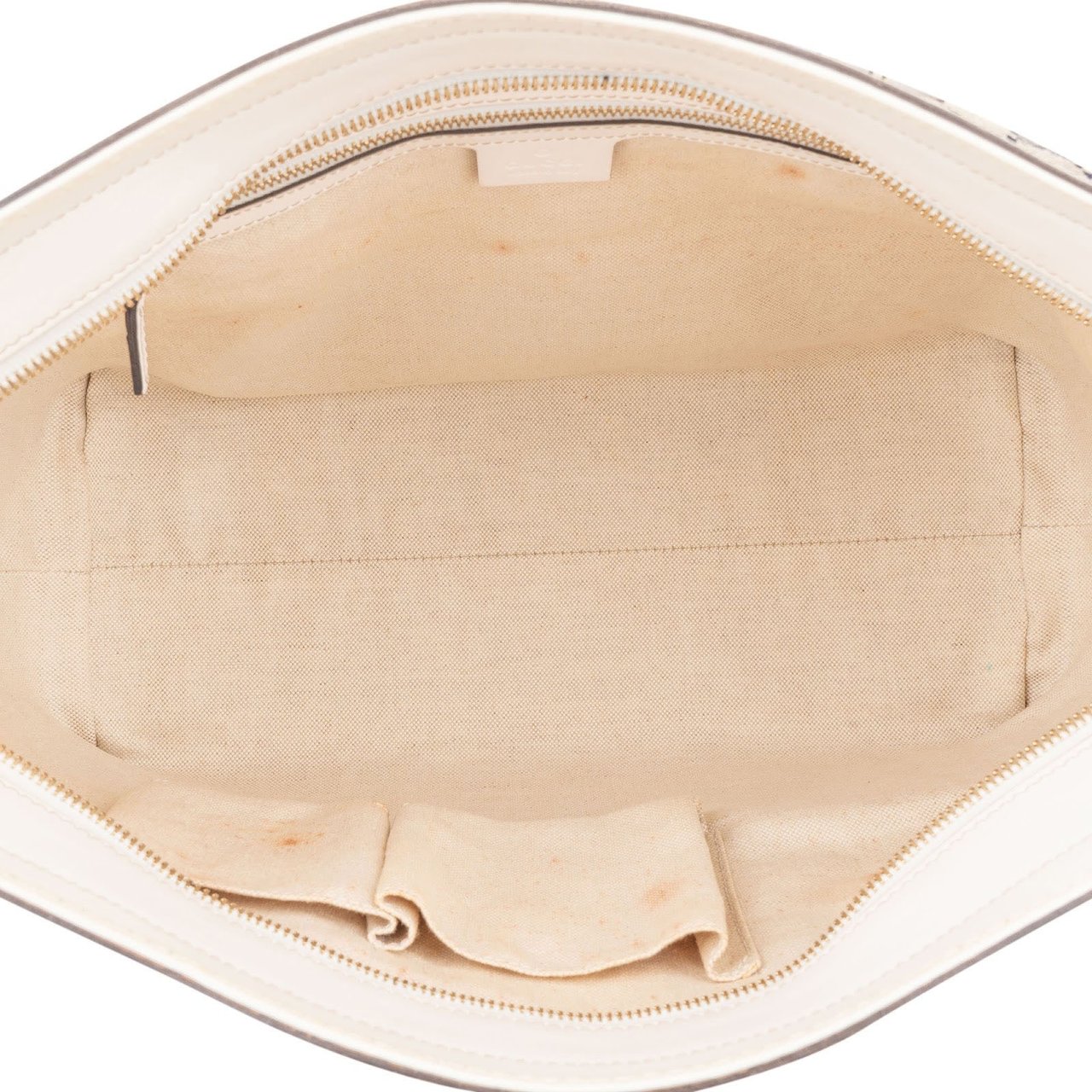 Gucci Monogram GG Canvas Sherry Line White Tote Shoulder Bag Divers