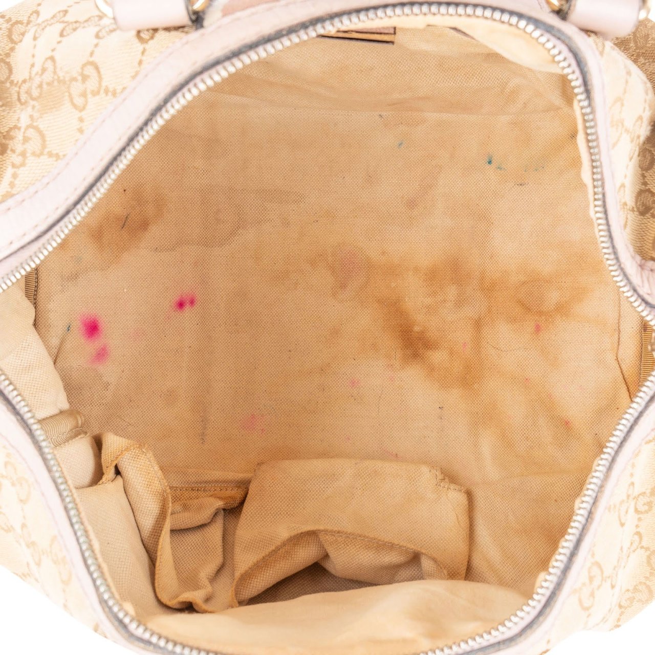 Gucci Gucci Monogram GG Canvas Boston Handbag Beige