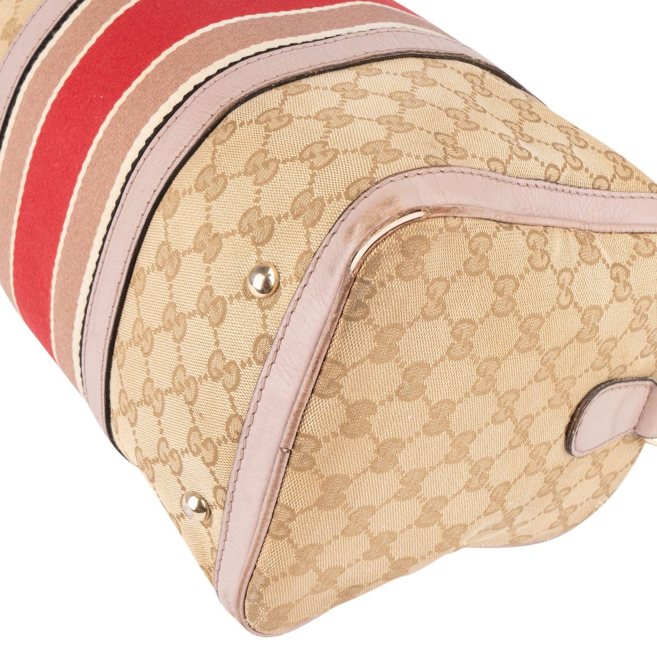 Gucci Monogram GG Canvas Boston Handbag Beige
