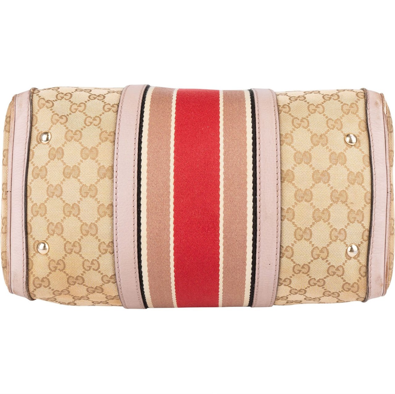 Gucci Gucci Monogram GG Canvas Boston Handbag Beige