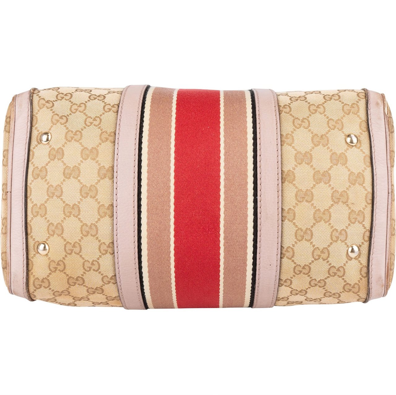 Gucci Monogram GG Canvas Boston Handbag Beige