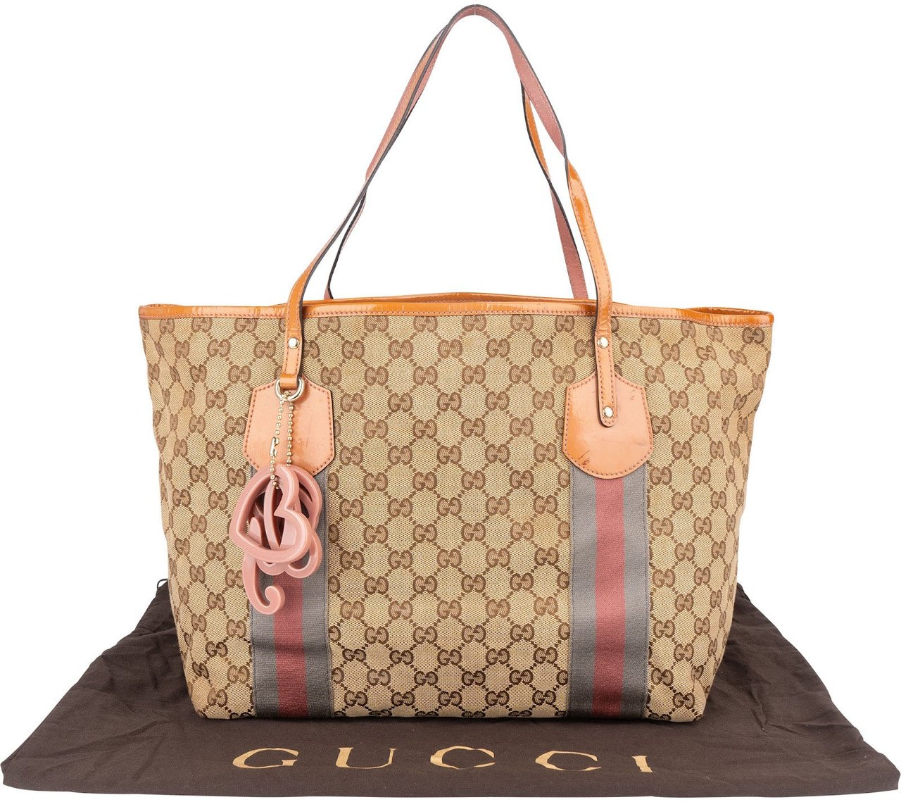 Gucci Gucci Monogram GG Jolly Charms Handbag Beige