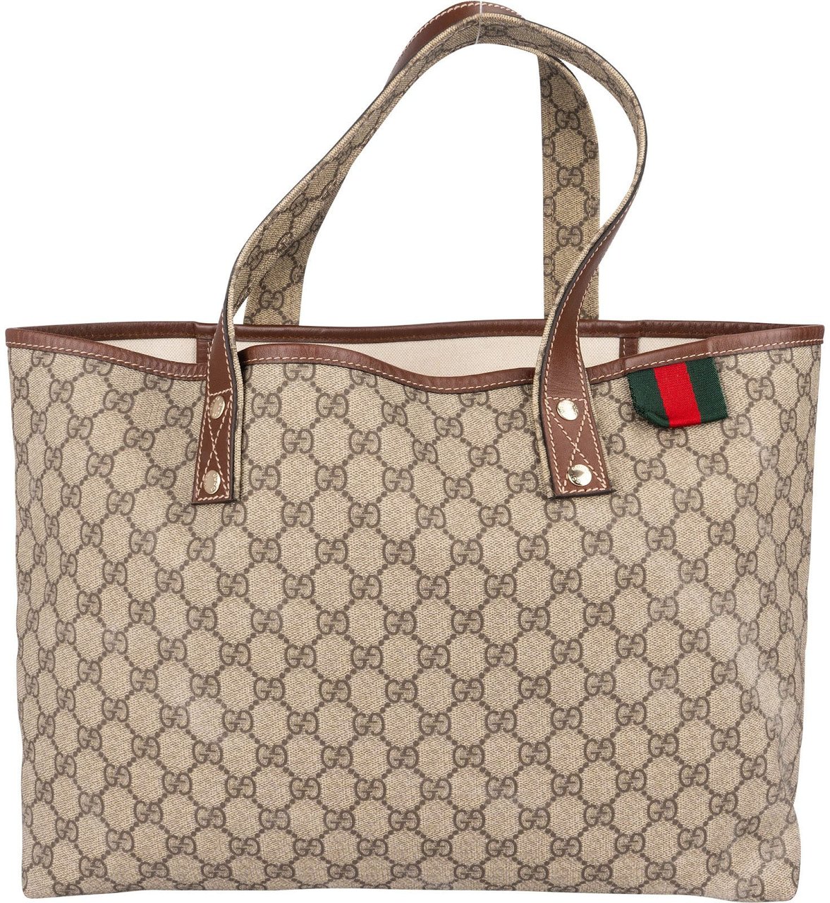 Gucci Gucci Canvas GG Monogram Sherry Line Handbag Beige