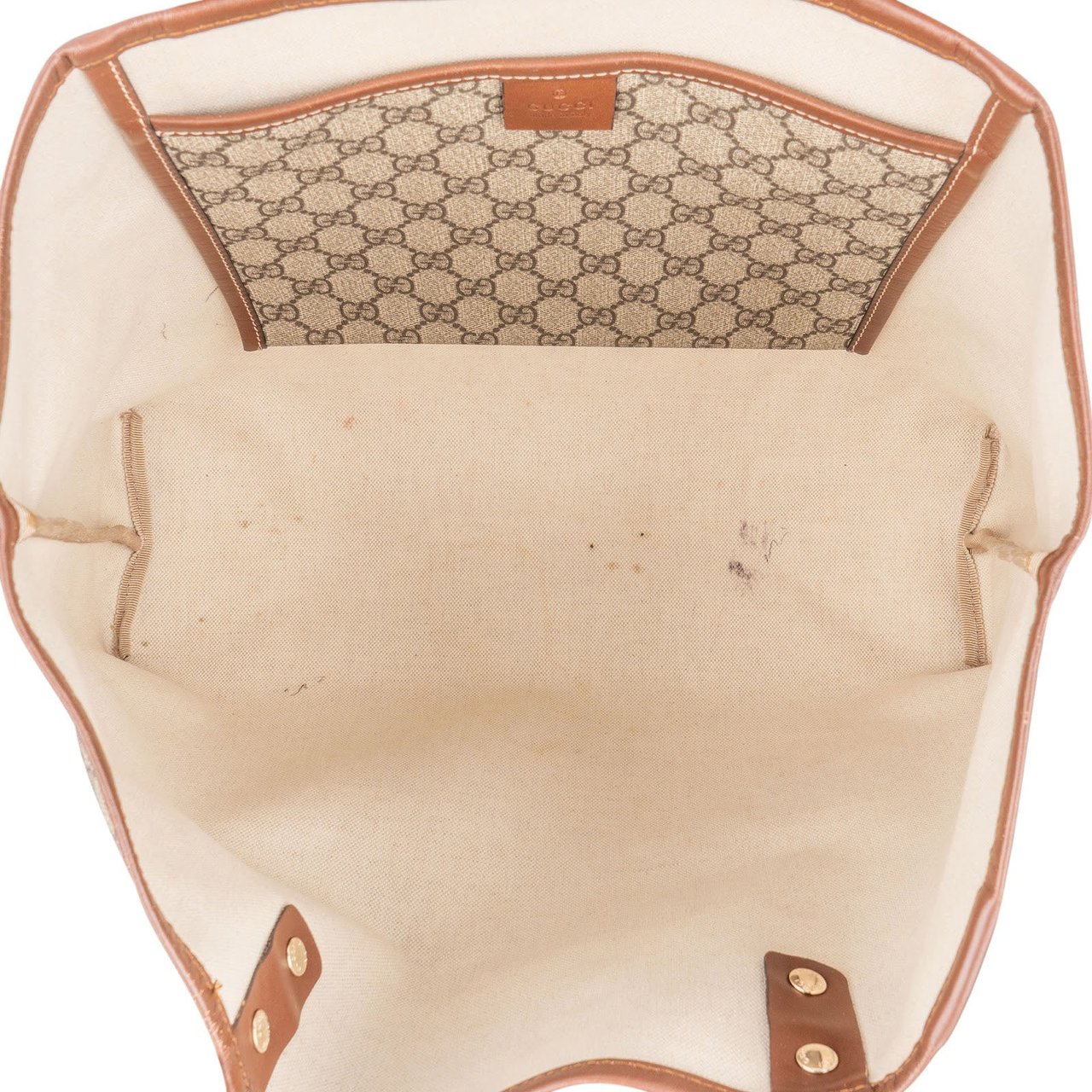 Gucci Gucci Canvas GG Monogram Sherry Line Handbag Beige