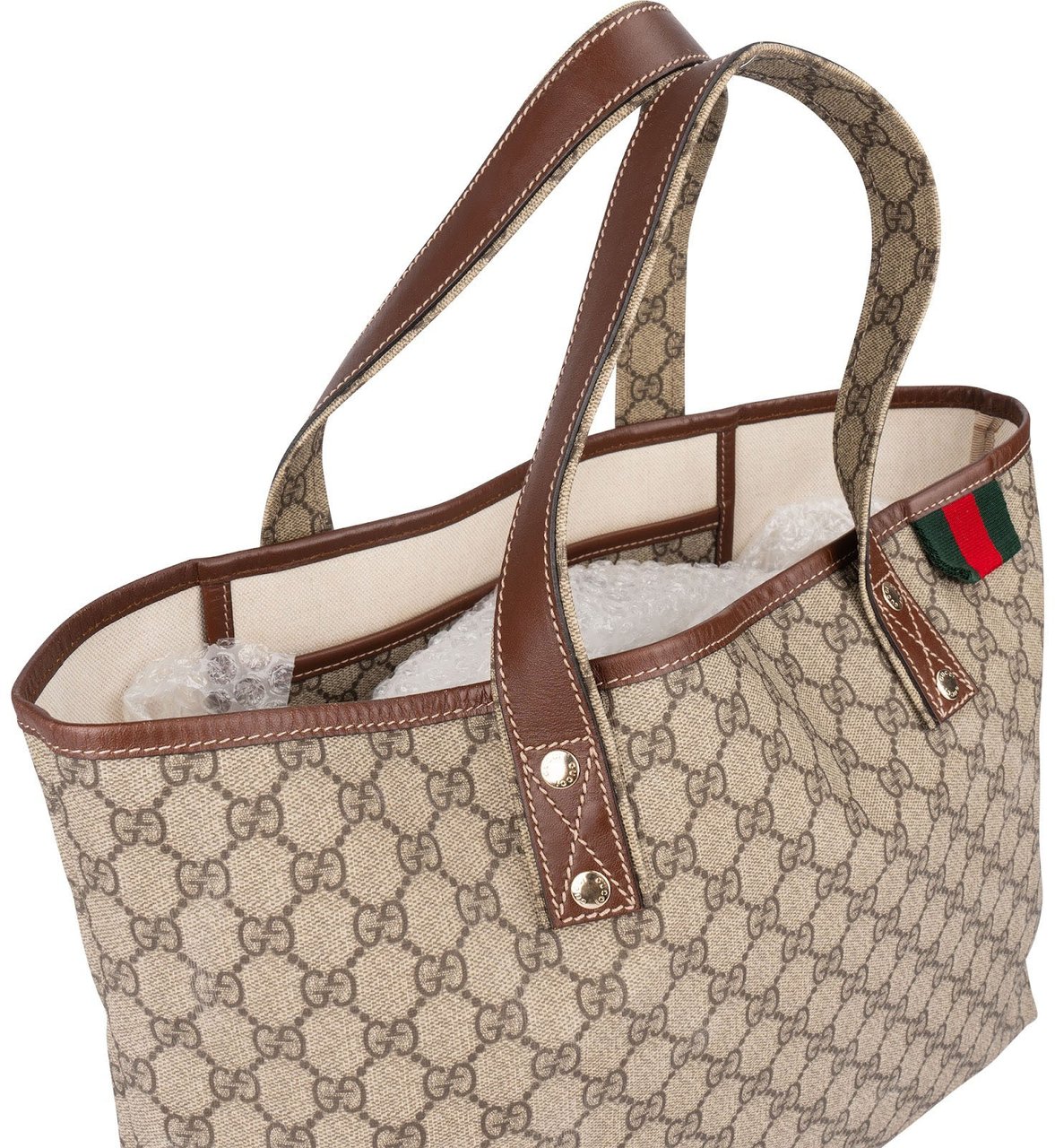 Gucci Gucci Canvas GG Monogram Sherry Line Handbag Beige