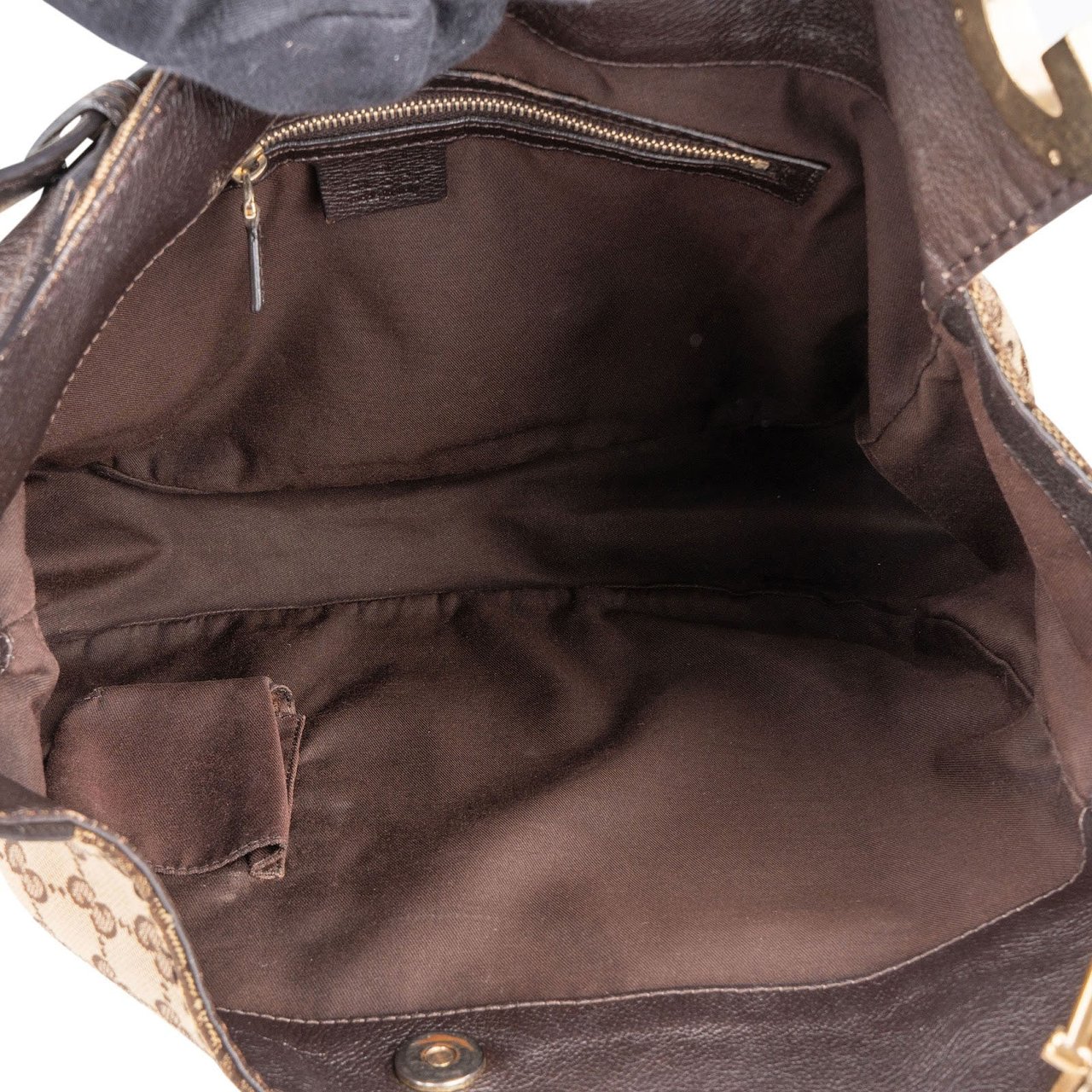 Gucci Gucci Monogram GG Canvas Charlotte Hobo Crossbody Bag Beige