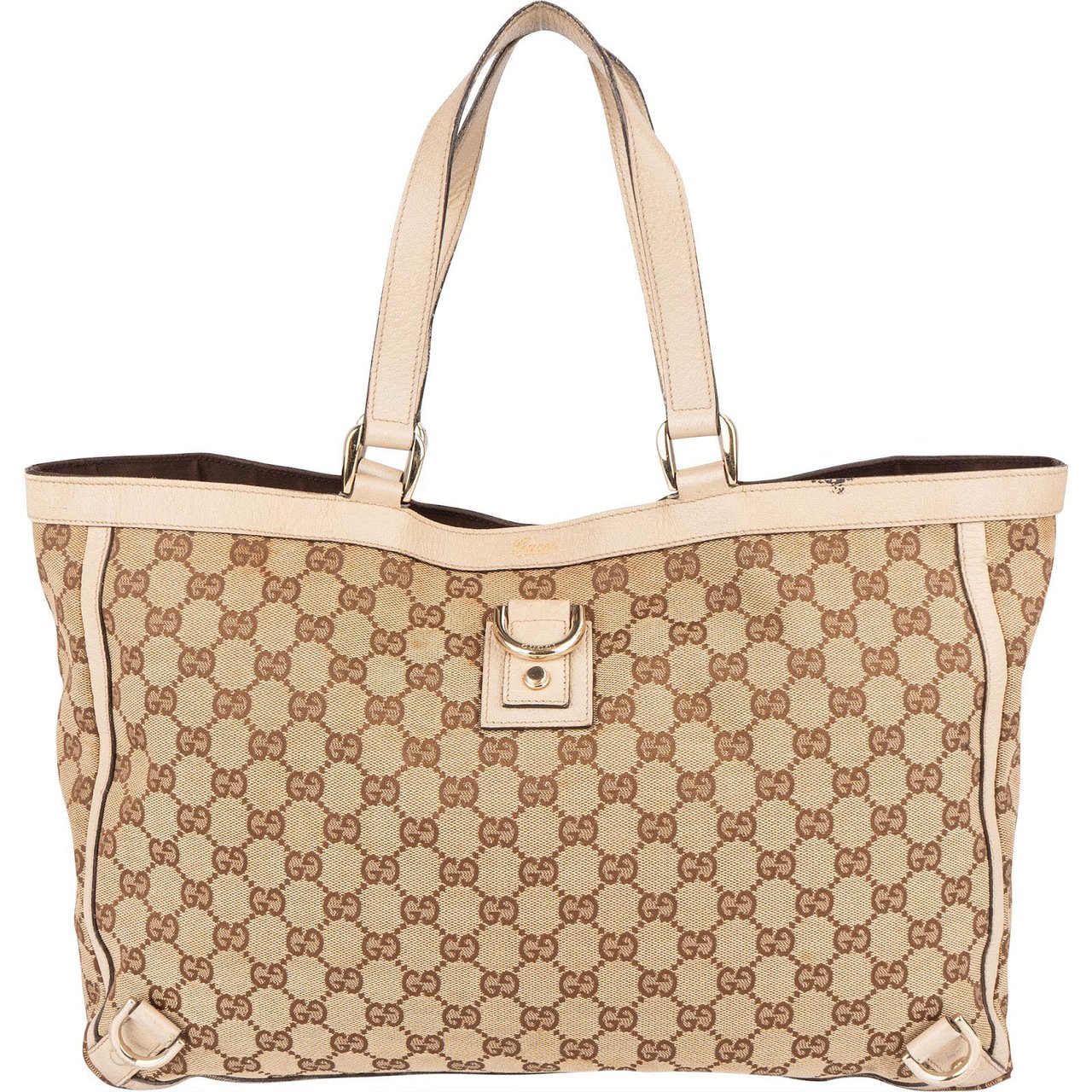 Gucci Gucci Monogram GG Canvas Abbey Handbag Beige