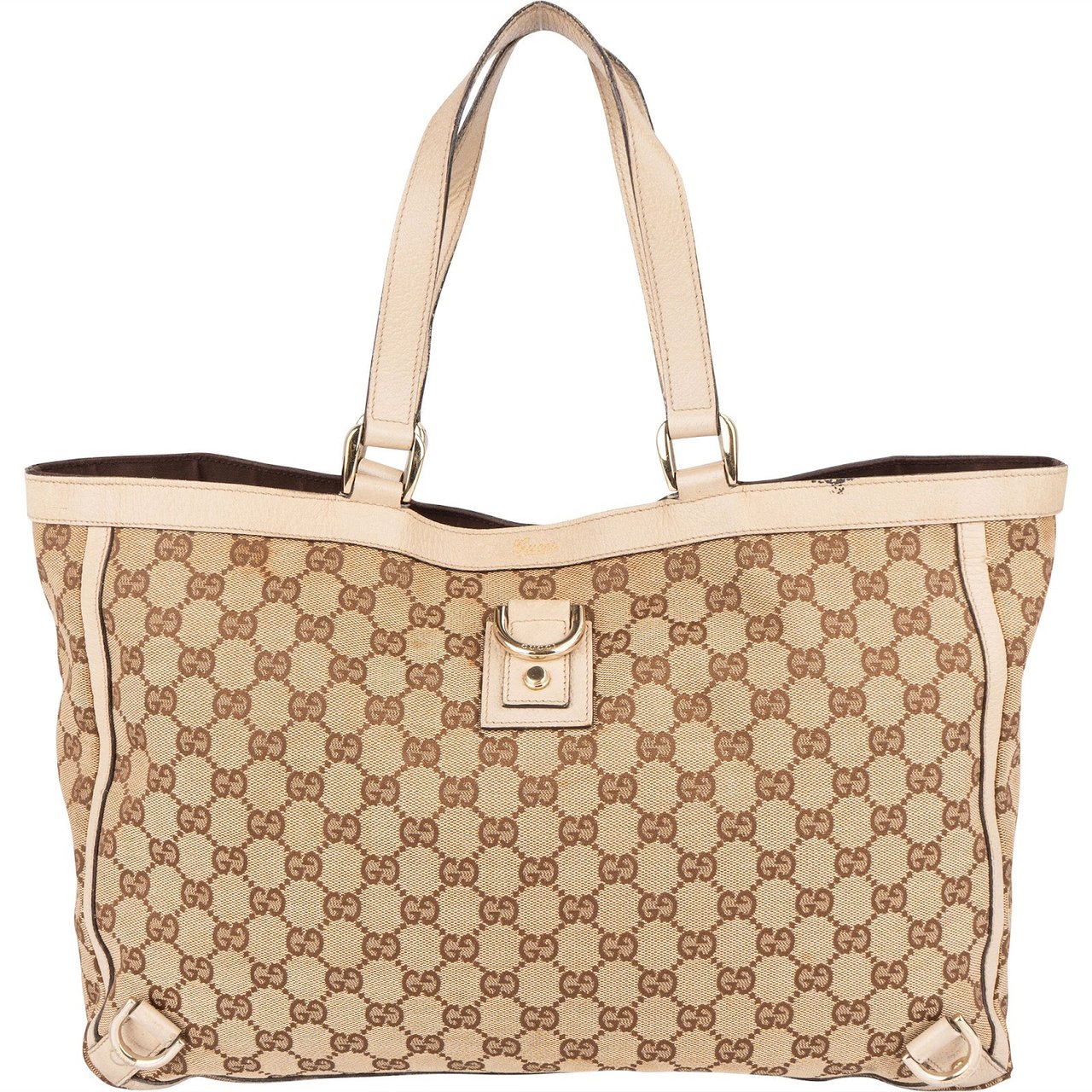 Gucci Monogram GG Canvas Abbey Handbag Beige