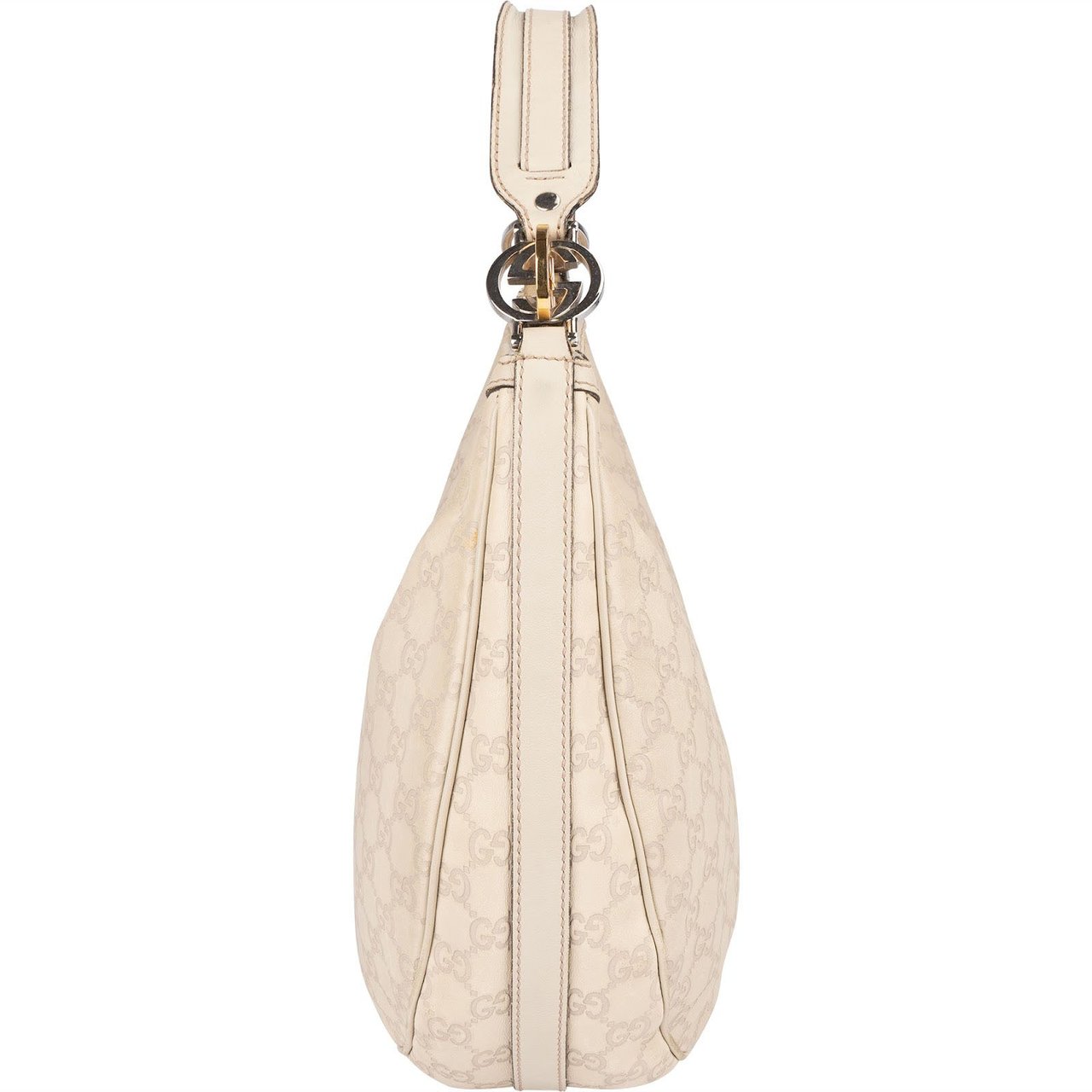 Gucci Gucci Monogram GG Guccissima Leather Twins Hobo Shoulder Bag Beige