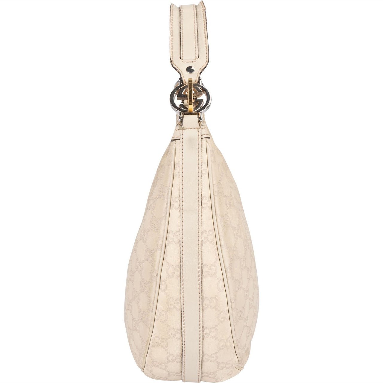 Gucci Gucci Monogram GG Guccissima Leather Twins Hobo Shoulder Bag Beige