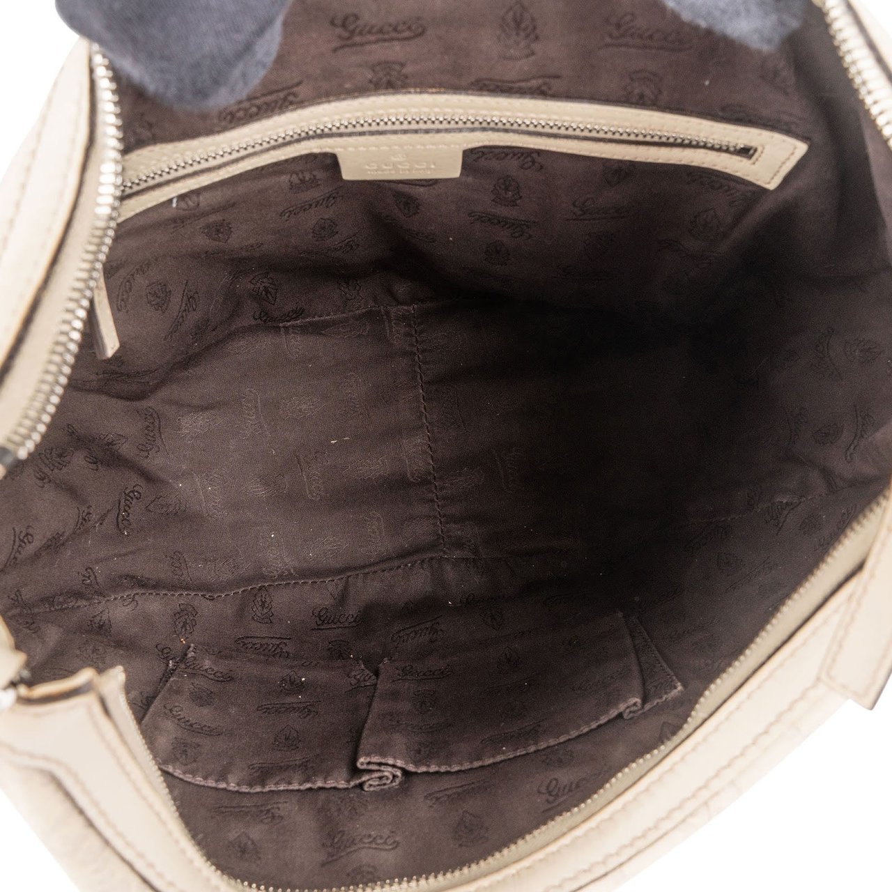 Gucci Gucci Monogram GG Guccissima Leather Twins Hobo Shoulder Bag Beige