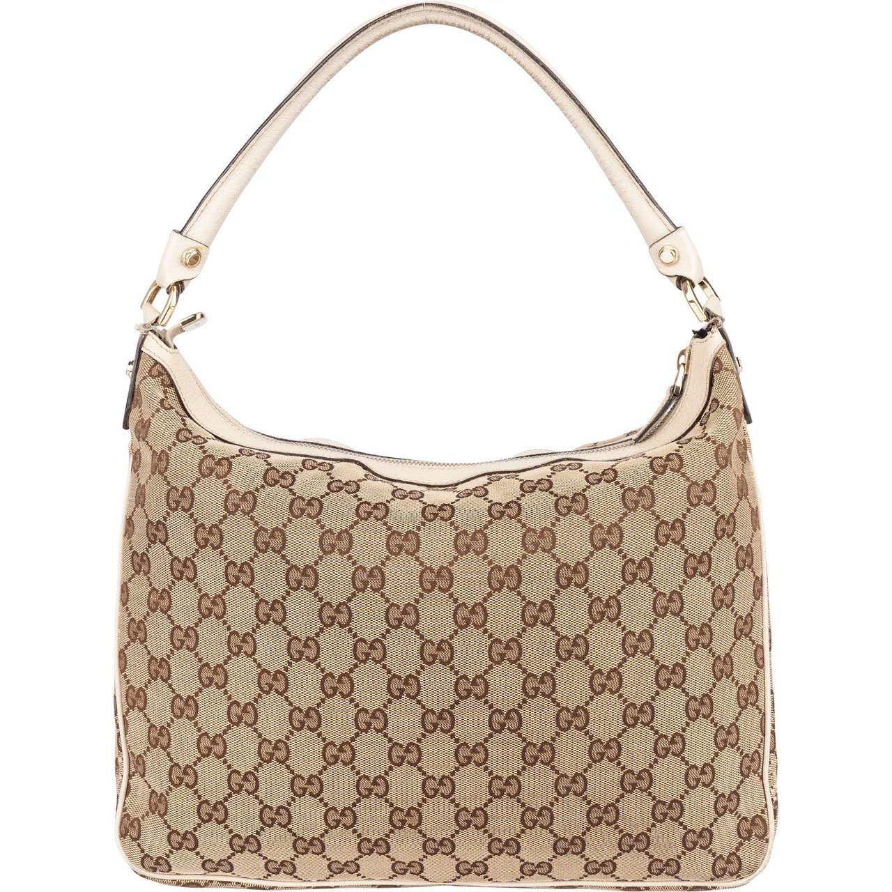 Gucci Gucci Monogram GG Abbey Double Pocket Shoulder Bag Beige