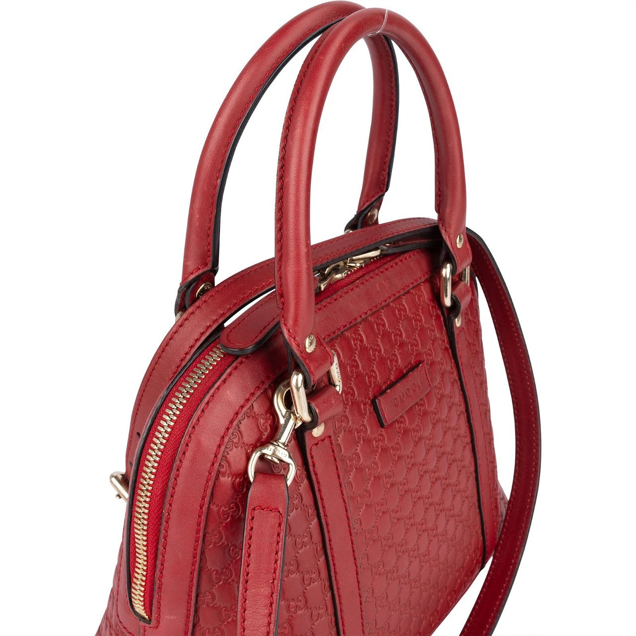 Gucci Gucci Microguccissima Leather Small Dome Satchel Handbag Rood