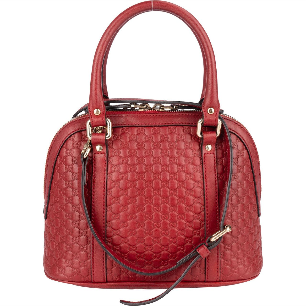 Gucci Gucci Microguccissima Leather Small Dome Satchel Handbag Rood