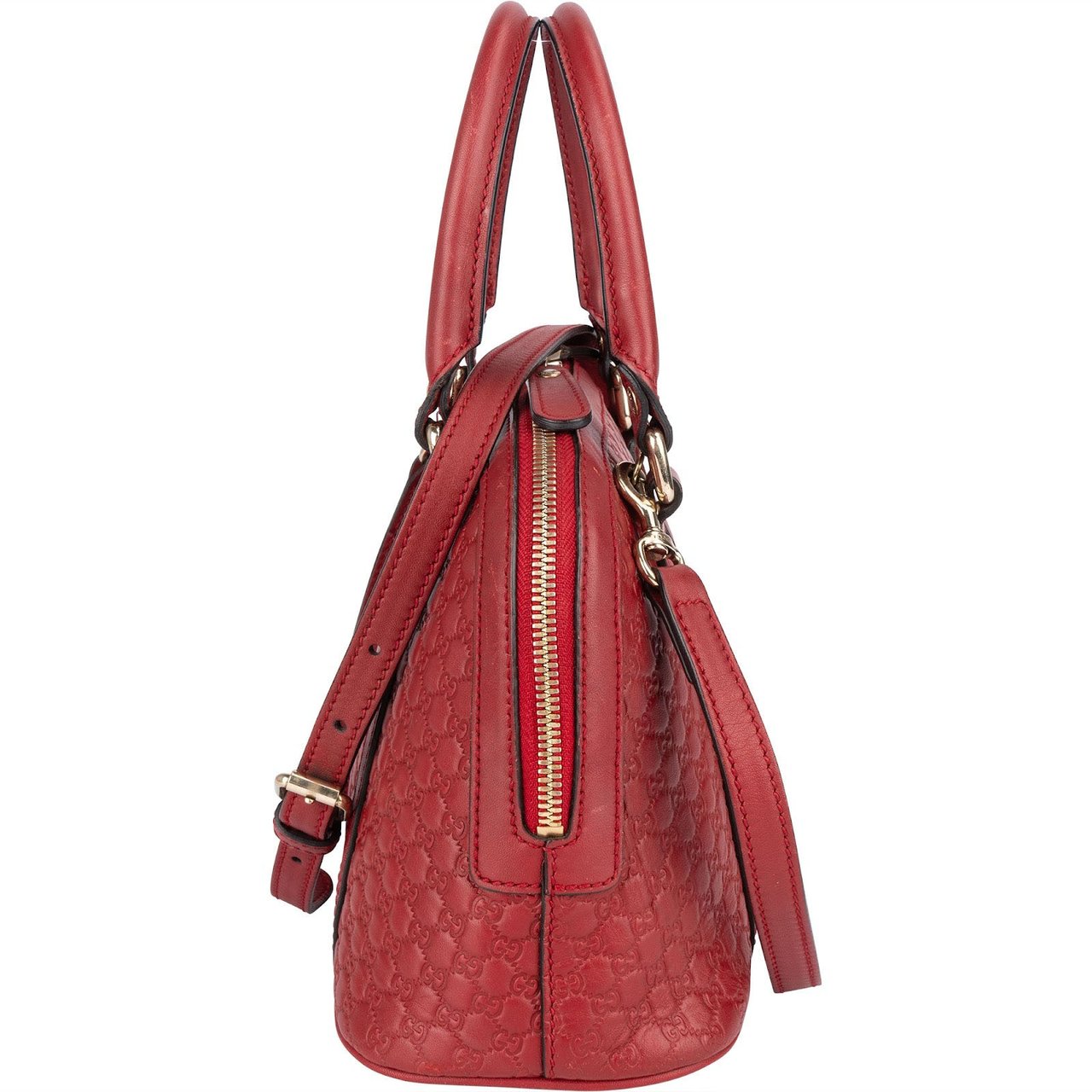Gucci Gucci Microguccissima Leather Small Dome Satchel Handbag Rood