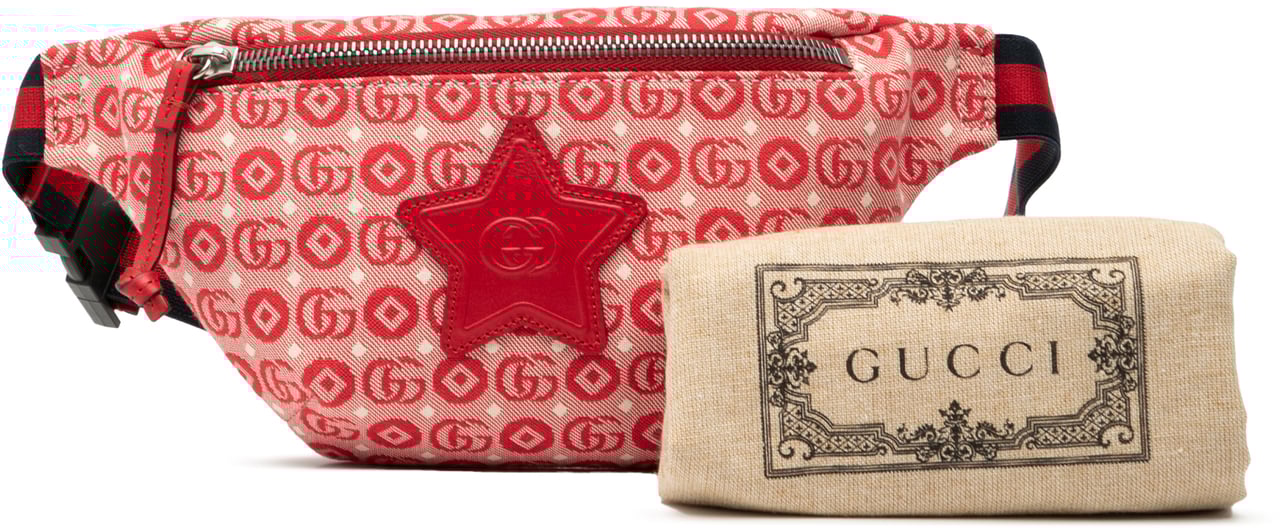 Gucci Kids GG Supreme Stars Web Belt Bag Rood