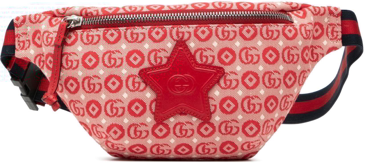 Gucci Kids GG Supreme Stars Web Belt Bag Rood