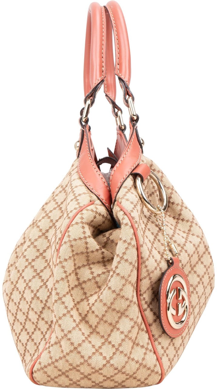 Gucci Gucci Diamante Monogram Sukey Top Handle Bag Handbag Beige