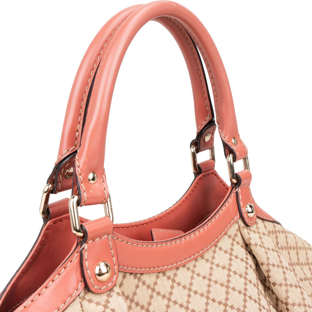 Gucci Gucci Diamante Monogram Sukey Top Handle Bag Handbag Beige