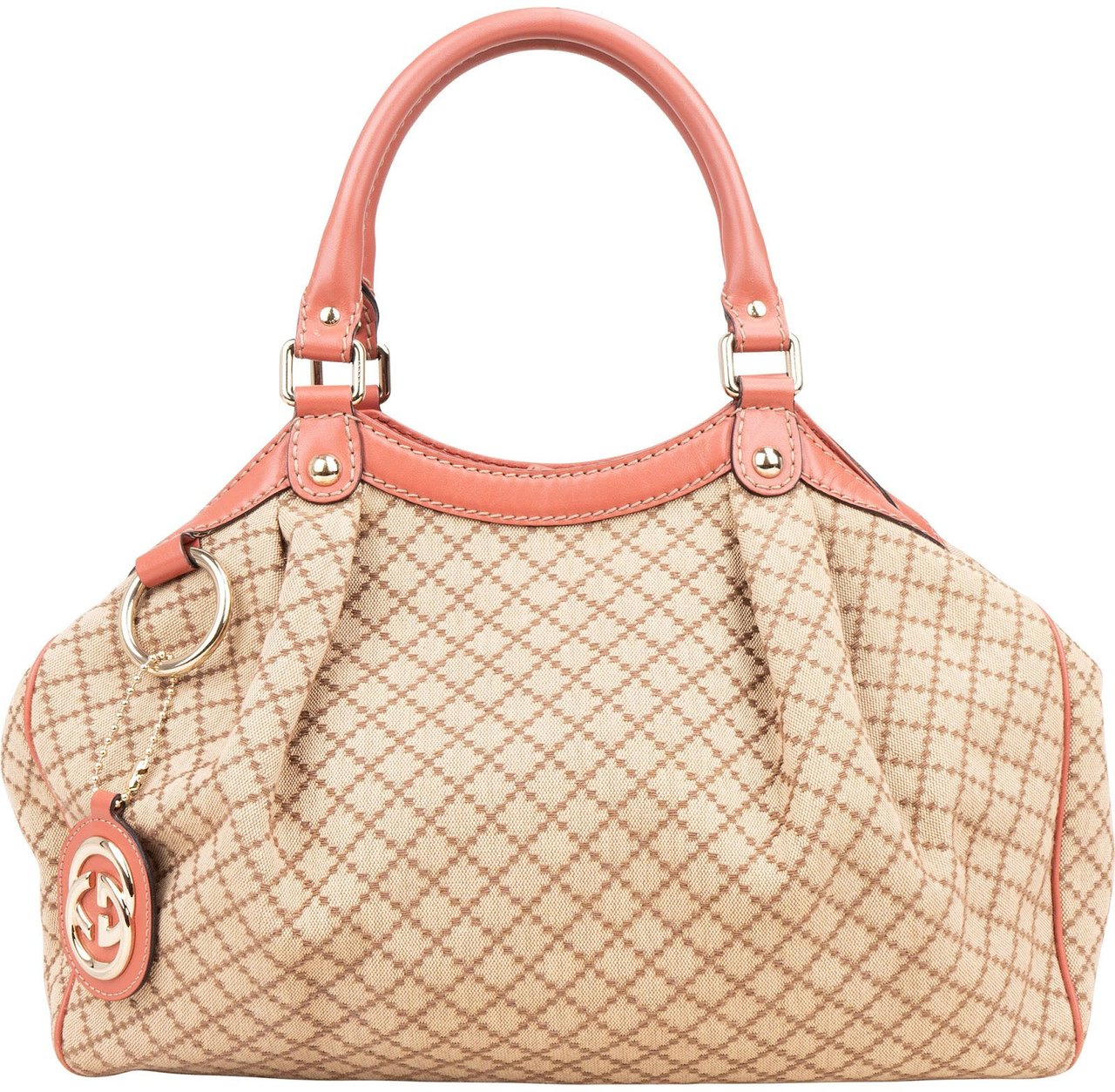 Gucci Gucci Diamante Monogram Sukey Top Handle Bag Handbag Beige