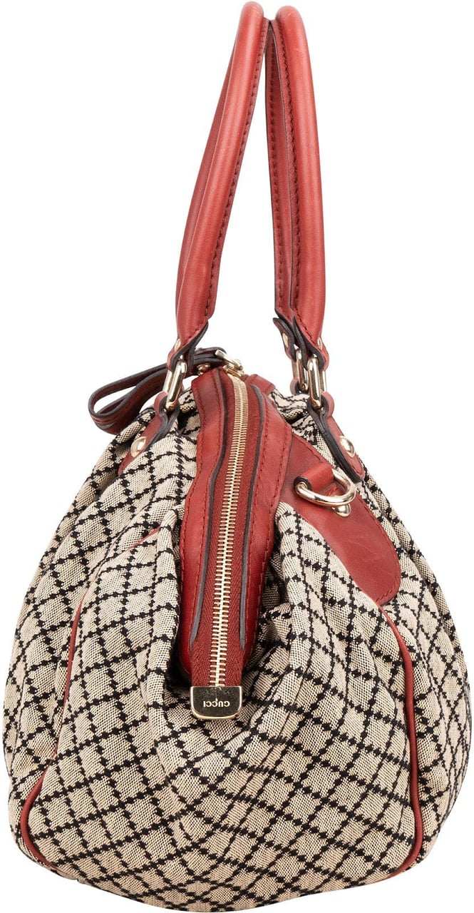 Gucci Gucci Diamante Monogram Sukey Handbag Rood