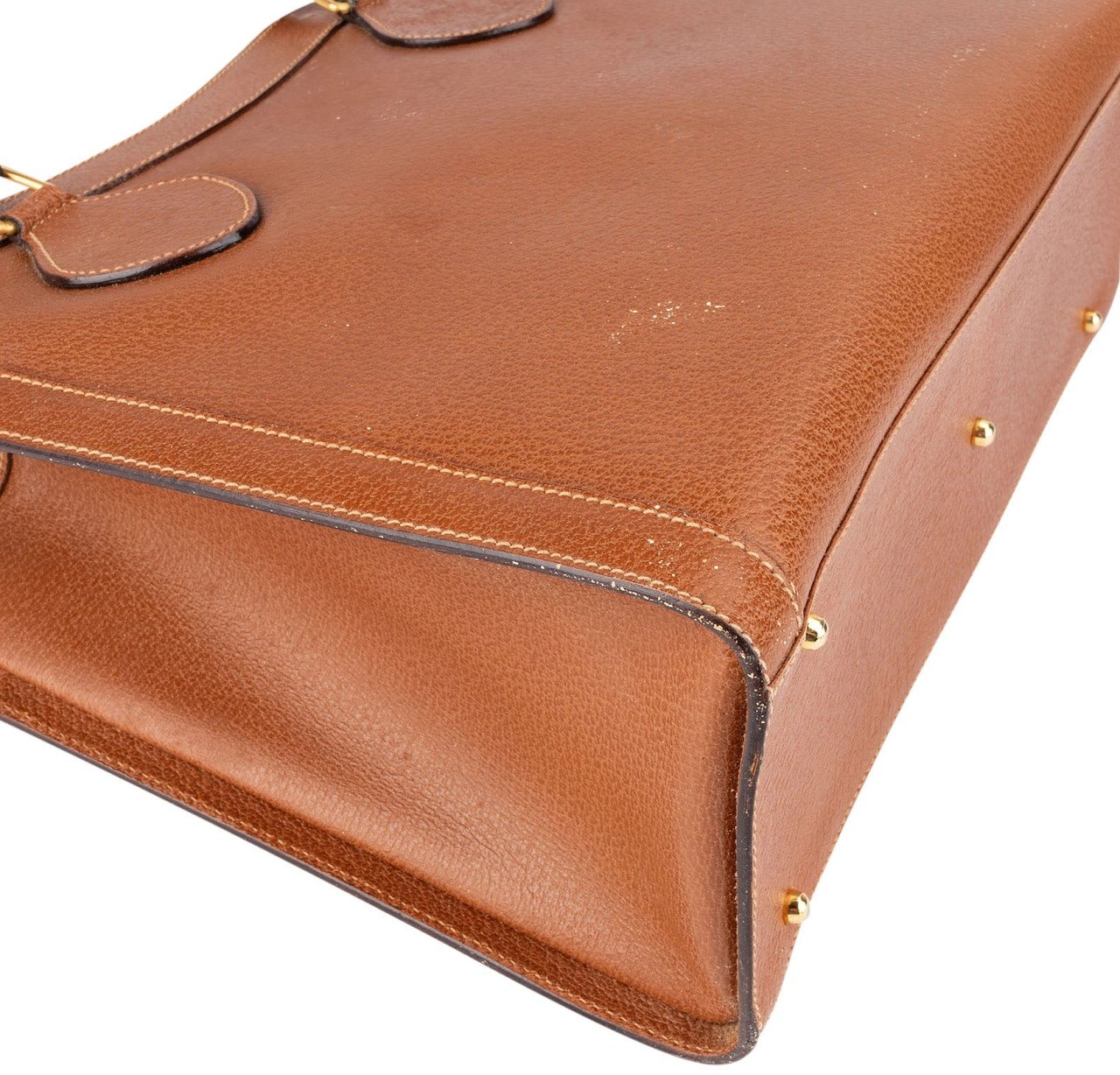 Gucci Gucci Grained Leather Bamboo Handbag Bruin