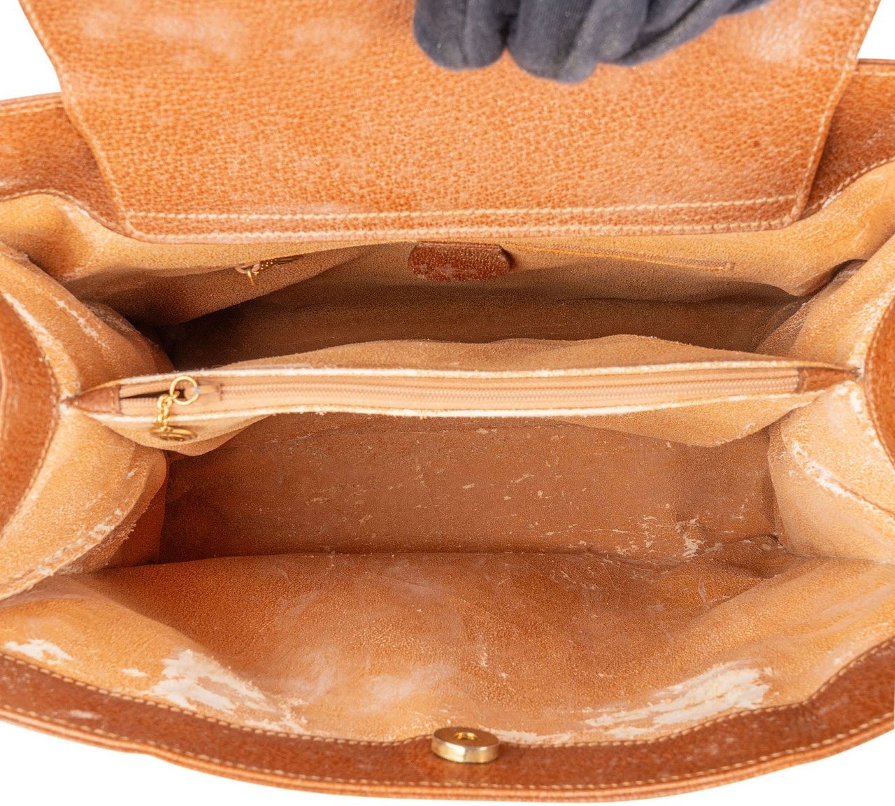 Gucci Gucci Grained Leather Bamboo Handbag Bruin