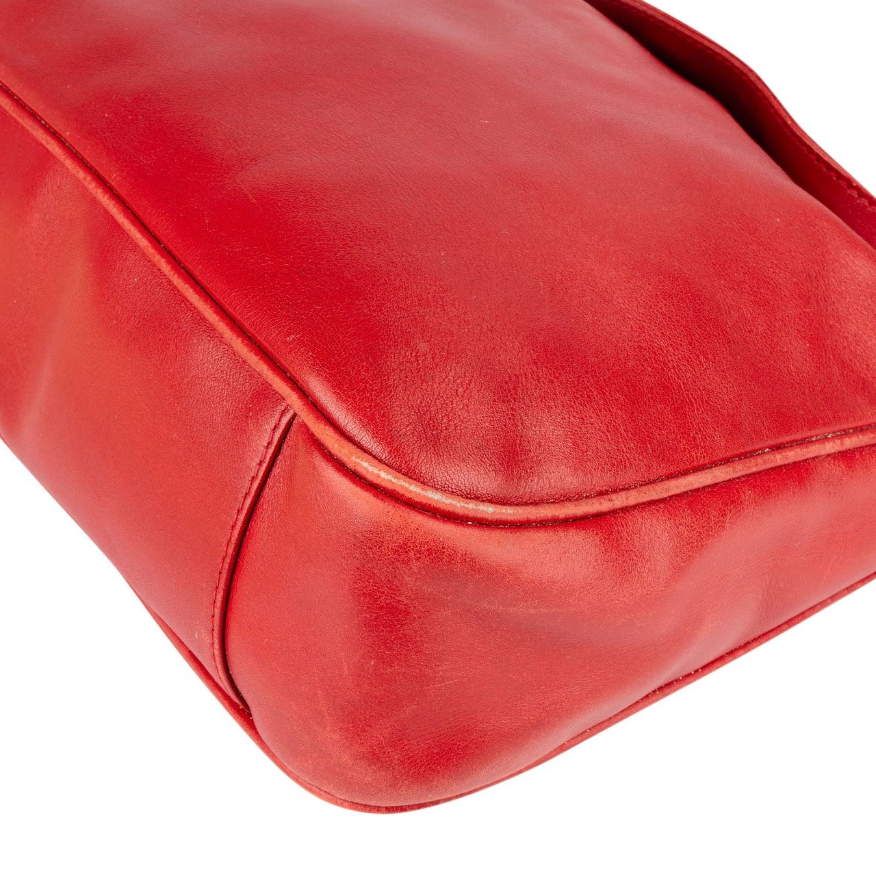 Gucci Gucci Red Leather Bamboo Top Handle Handbag Rood