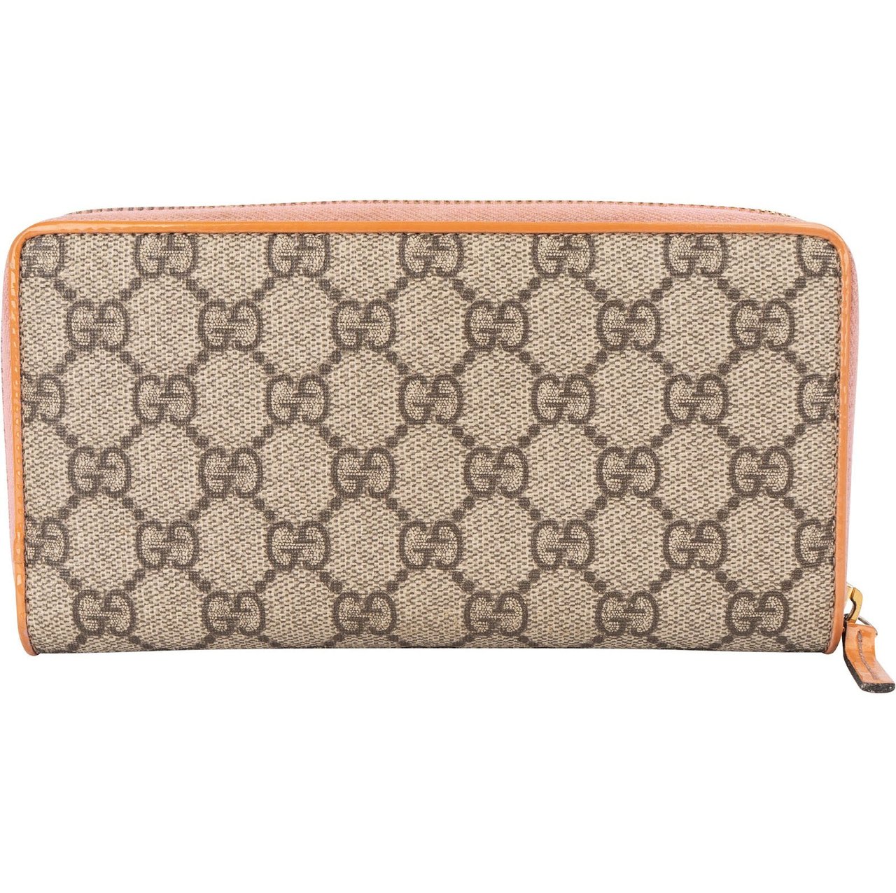 Gucci Gucci Monogram GG Supreme Bow Zip Around Wallet Beige