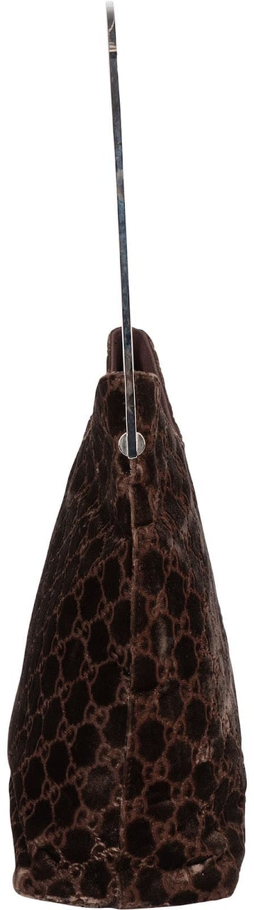 Gucci Gucci Velvet GG Monogram Hobo Shoulder Bag Bruin