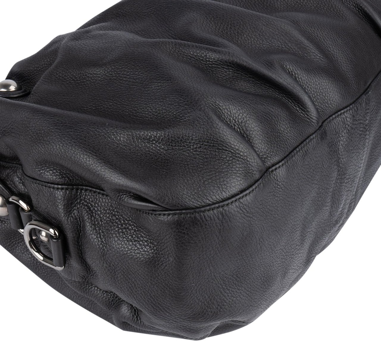 Gucci Gucci Black Leather Horsebit Handbag Zwart