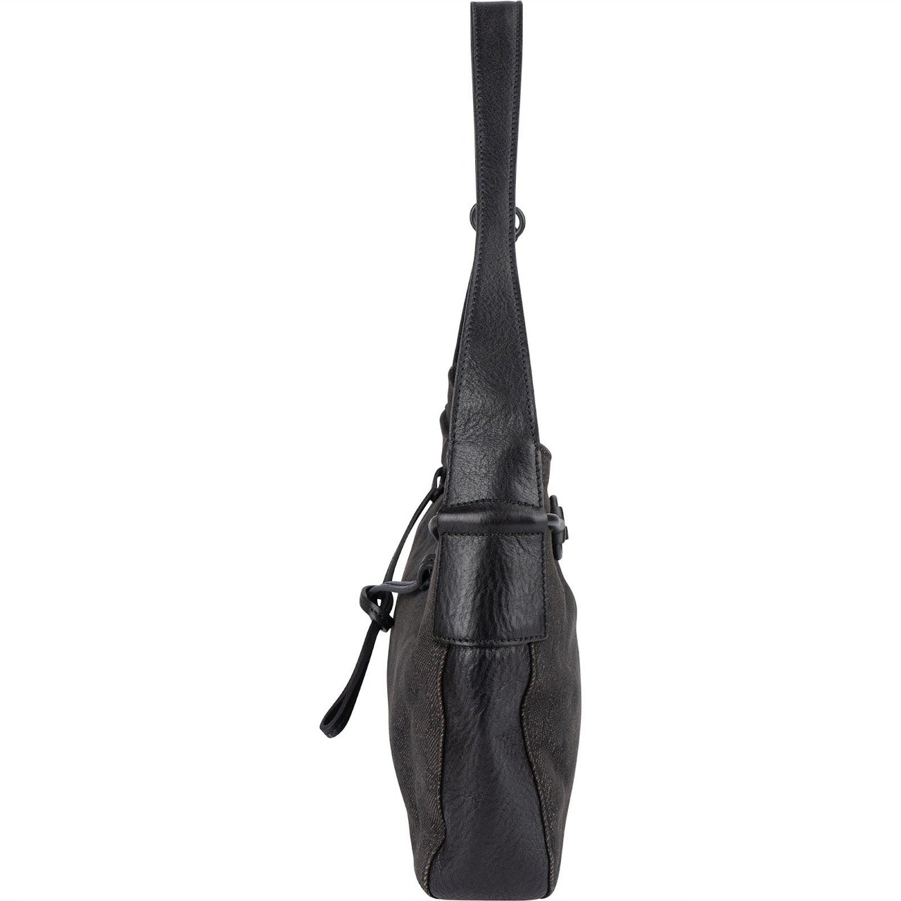 Gucci Gucci Monogram GG Horsebit Shoulder Bag Zwart