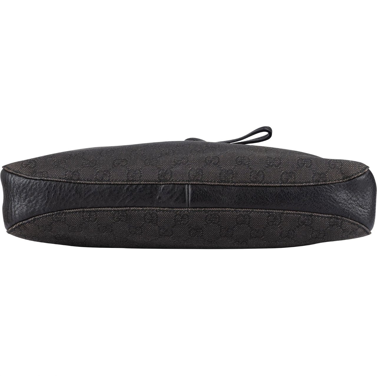 Gucci Gucci Monogram GG Horsebit Shoulder Bag Zwart