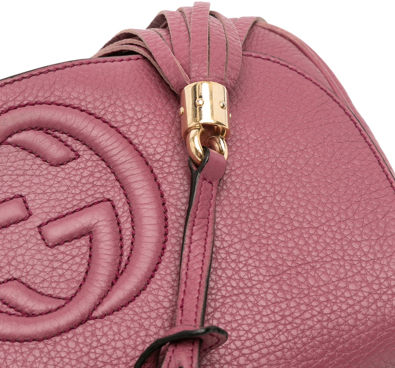 Gucci Medium Leather Soho Chain Flap Crossbody Roze