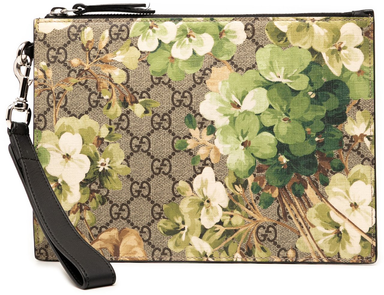 Gucci GG Supreme Blooms Clutch Bruin