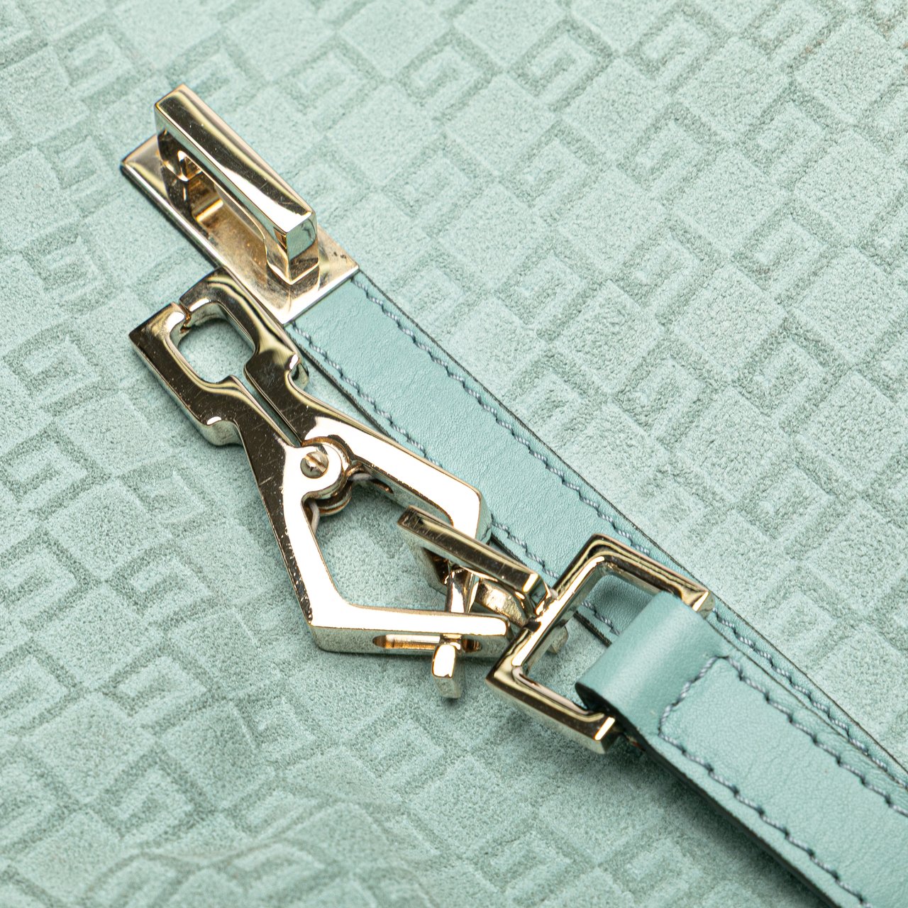 Gucci Square G Suede Jackie Hobo Blauw