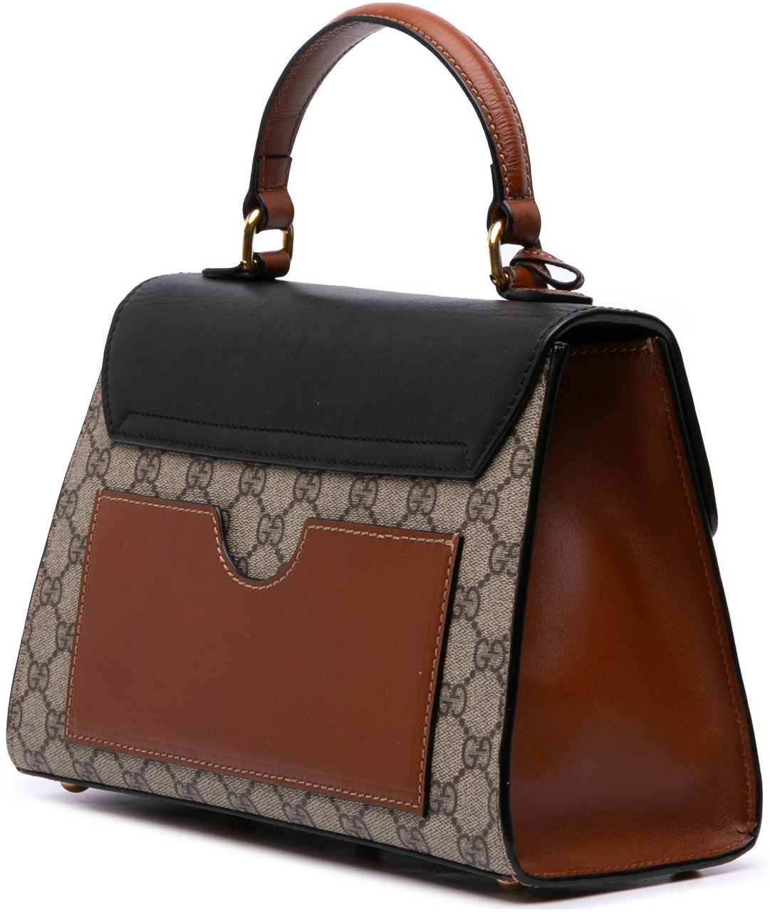 Gucci Small GG Supreme Padlock Satchel Bruin