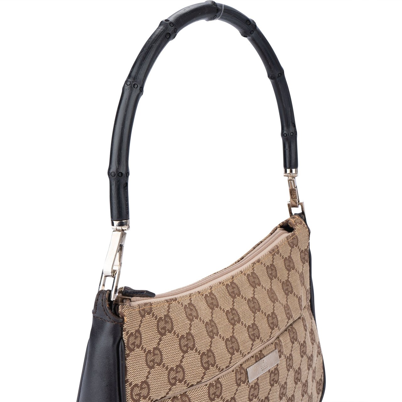 Gucci Gucci GG Monogram Bamboo Handbag Bruin