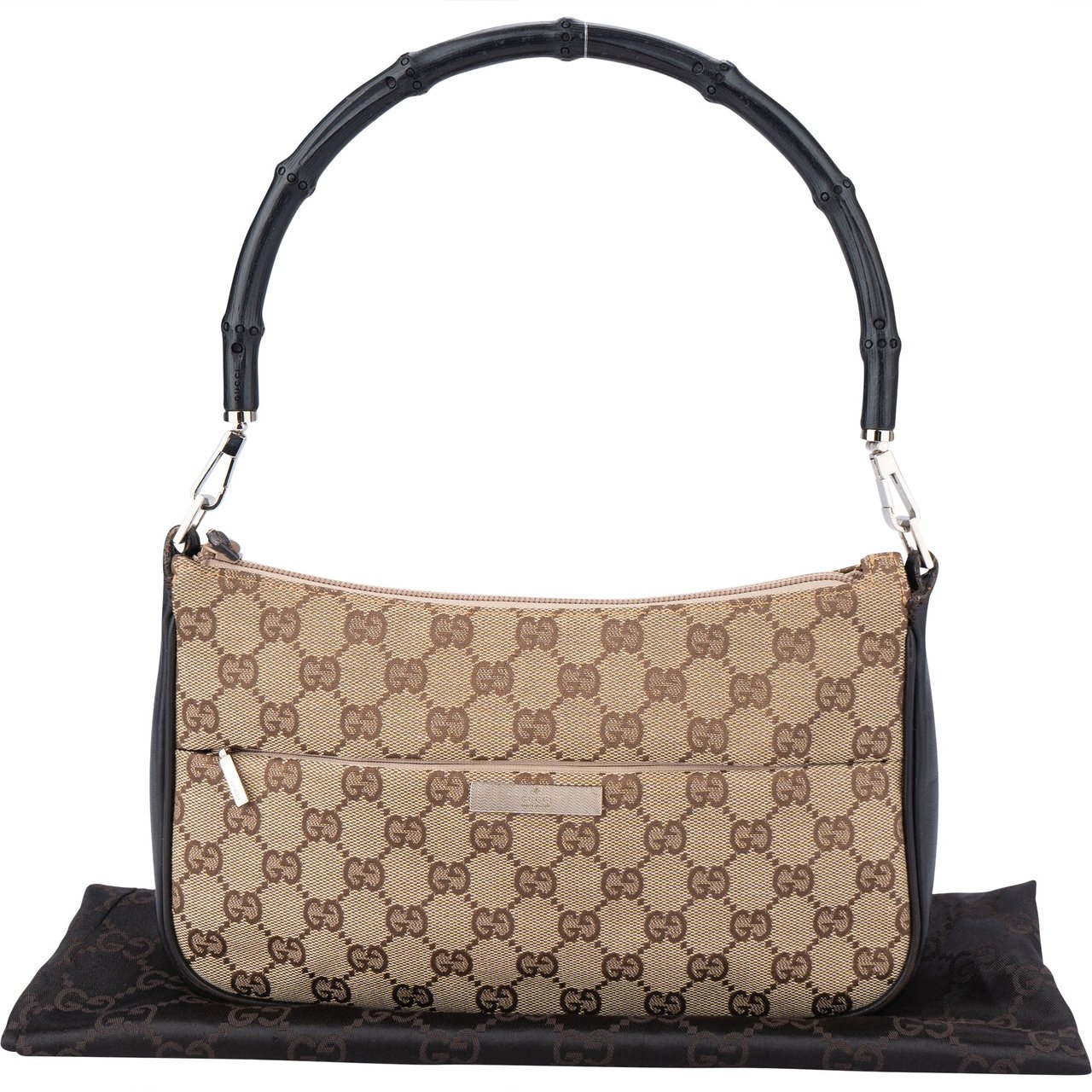 Gucci Gucci GG Monogram Bamboo Handbag Bruin