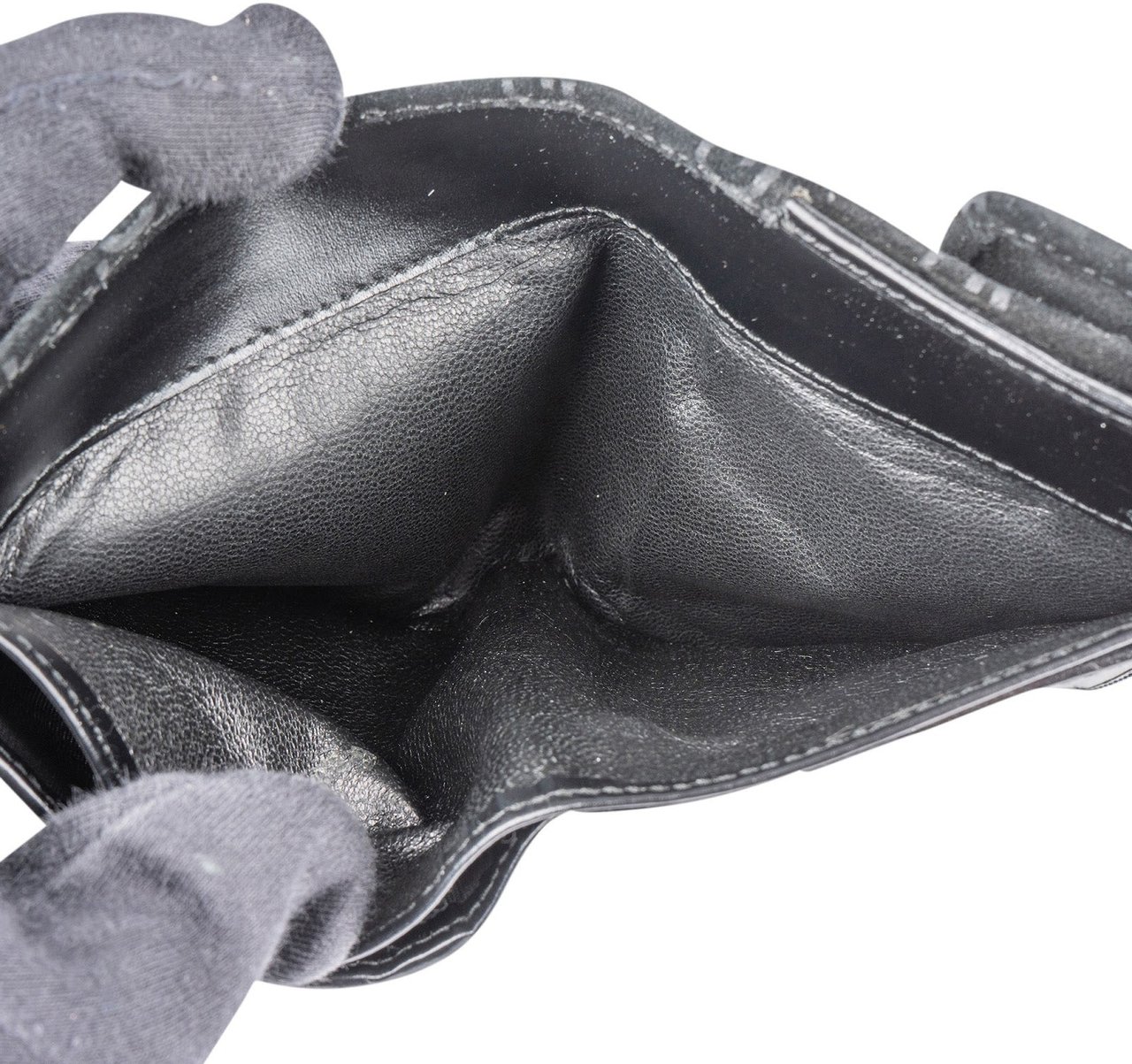 Gucci Gucci Suede GG Monogram Bifold Wallet Zwart