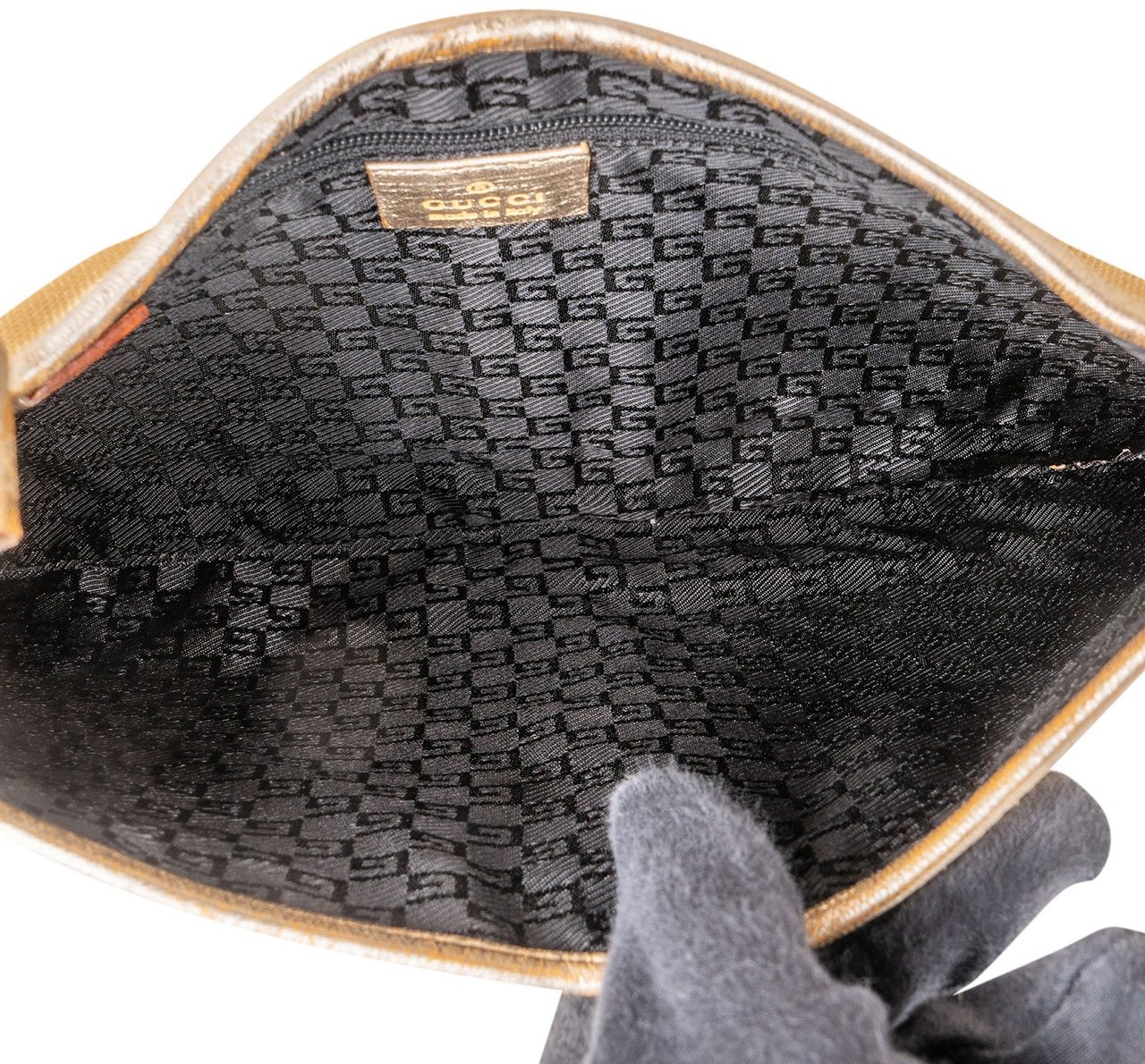 Gucci Gucci Golden Fabric Bamboo Jackie Shoulder Bag Beige