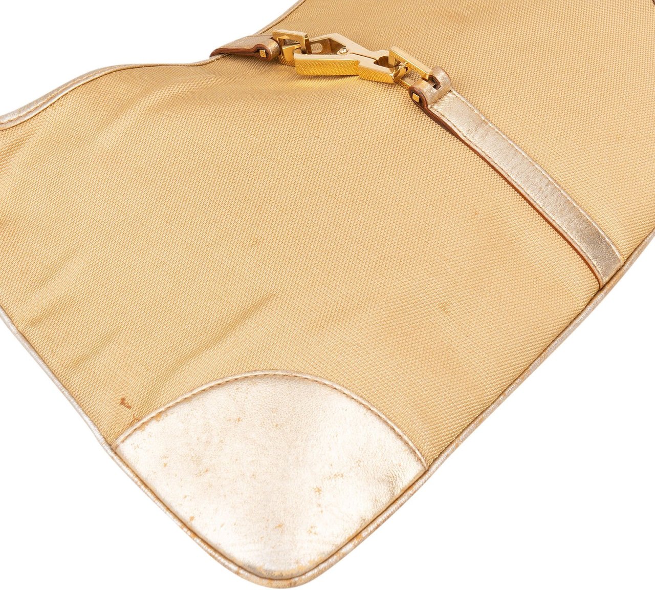 Gucci Gucci Golden Fabric Bamboo Jackie Shoulder Bag Beige