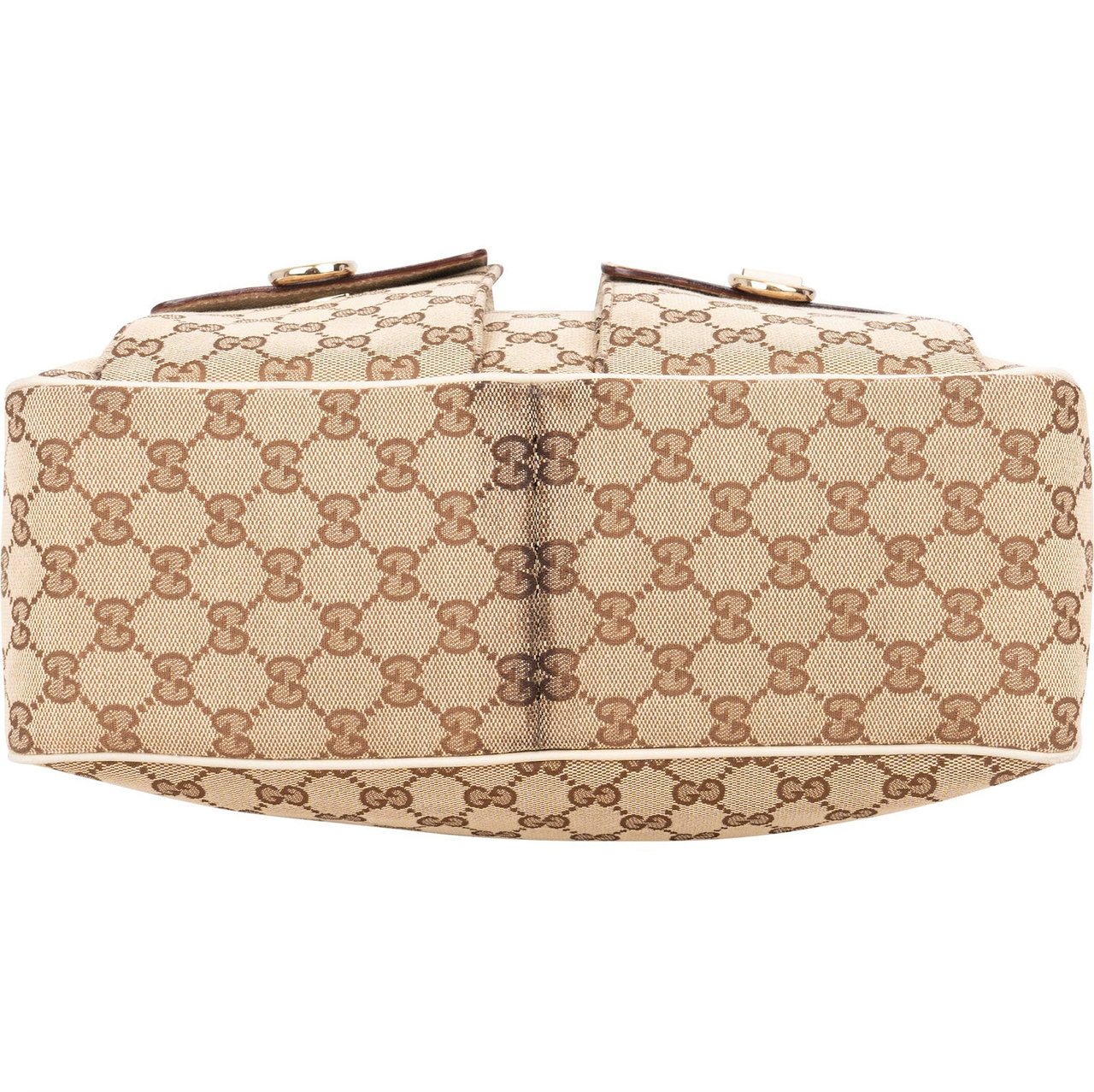 Gucci Gucci Monogram GG Abbey Double Pocket Shoulder Bag Beige