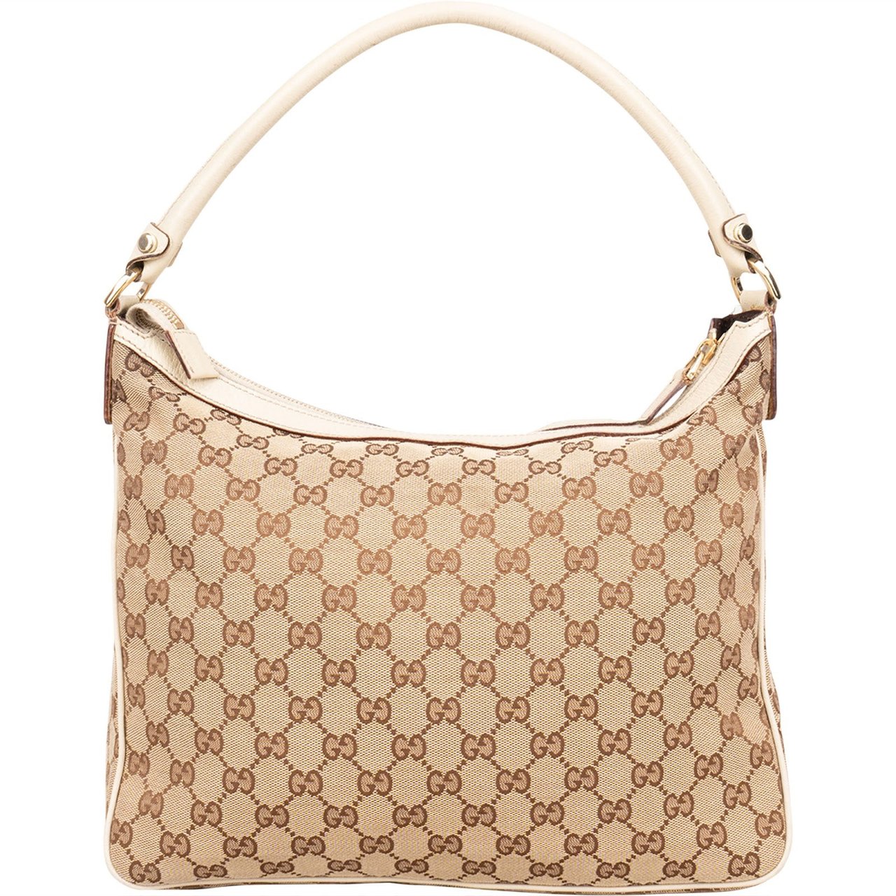Gucci Gucci Monogram GG Abbey Double Pocket Shoulder Bag Beige