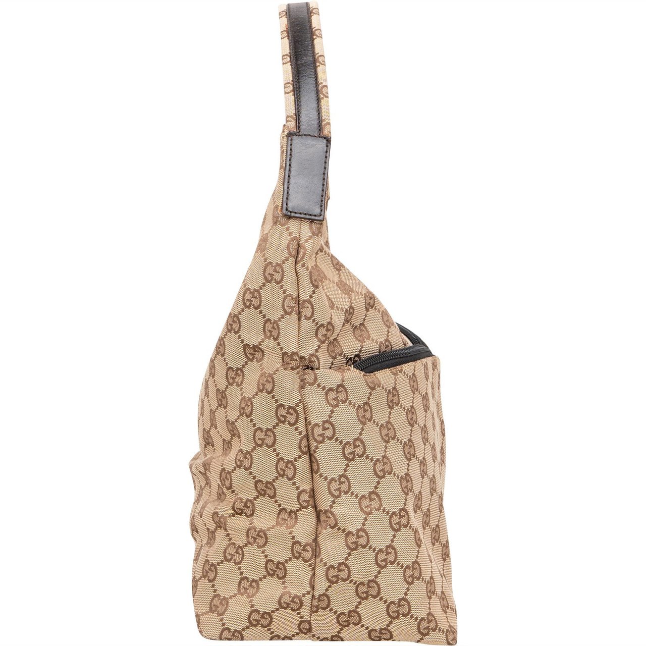 Gucci Gucci Monogram GG Double Pocket Hobo Shoulder Bag Beige