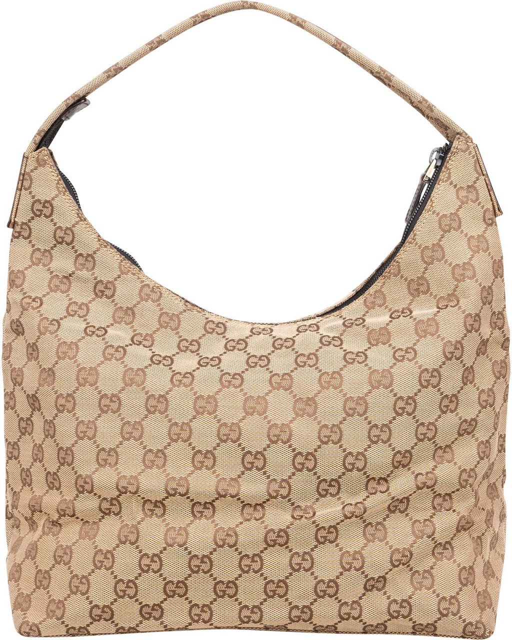 Gucci Gucci Monogram GG Double Pocket Hobo Shoulder Bag Beige